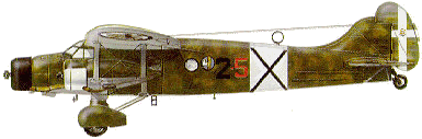 Caproni Ca.133 с опознавательными заками франкистских ВВС