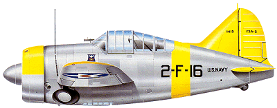 Brewster F2A-2 «Buffalo» из палубной эскадрильи VF-2 «The Flying Chiefs»