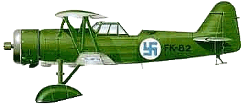 Fokker C.X с опознавательными знаками ВВС Финляндии