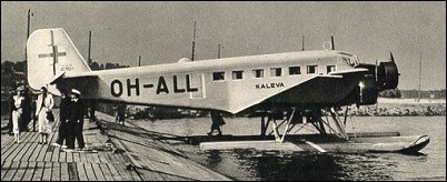 Ju.52  в варианте пассажирского гидросамолета финской авиакомпании «Kaleva»