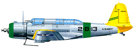 SB2U-2 из 5 звена эскадрильи VB-2 авианосца «Lexington» (1939)