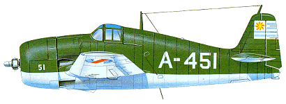 F6F-3 «Hellcat» из состава авиации ВМФ Уругвая